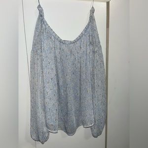 EXPRESS Light Blue and Gold Crop Top Small